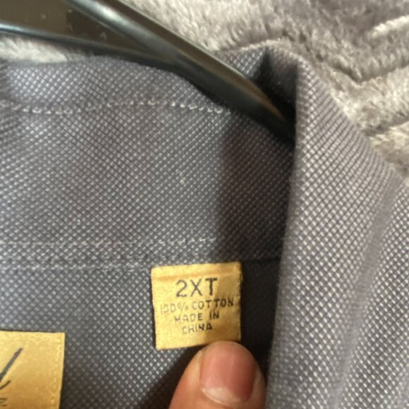 Roundtree & Yorke Gold Label Non-Iron Gray Dress Shirt Button-Up Mens size 2XT - Picture 5 of 8